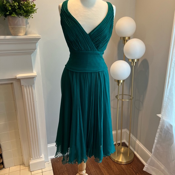 Tadashi Collection Green Silk Dress - Picture 5 of 10